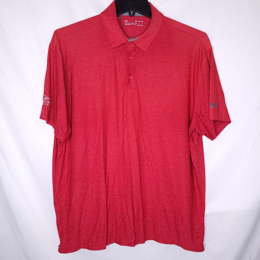 Under Armour Polo Shirt Mens XL Red Loose HeatGear Performance Willow Creek - Picture 2 of 11